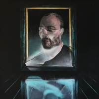 Self-portrait / oil, acrylic and spray on canvas / 102x85 cm 
