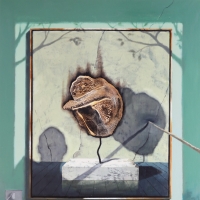 Il prigione / acrylic, varnish, oil and extruded polystyrene on canvas / 200x150 cm