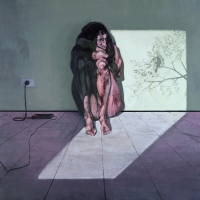 La passera solitaria / acrylic and oil on canvas / 150x150 cm 